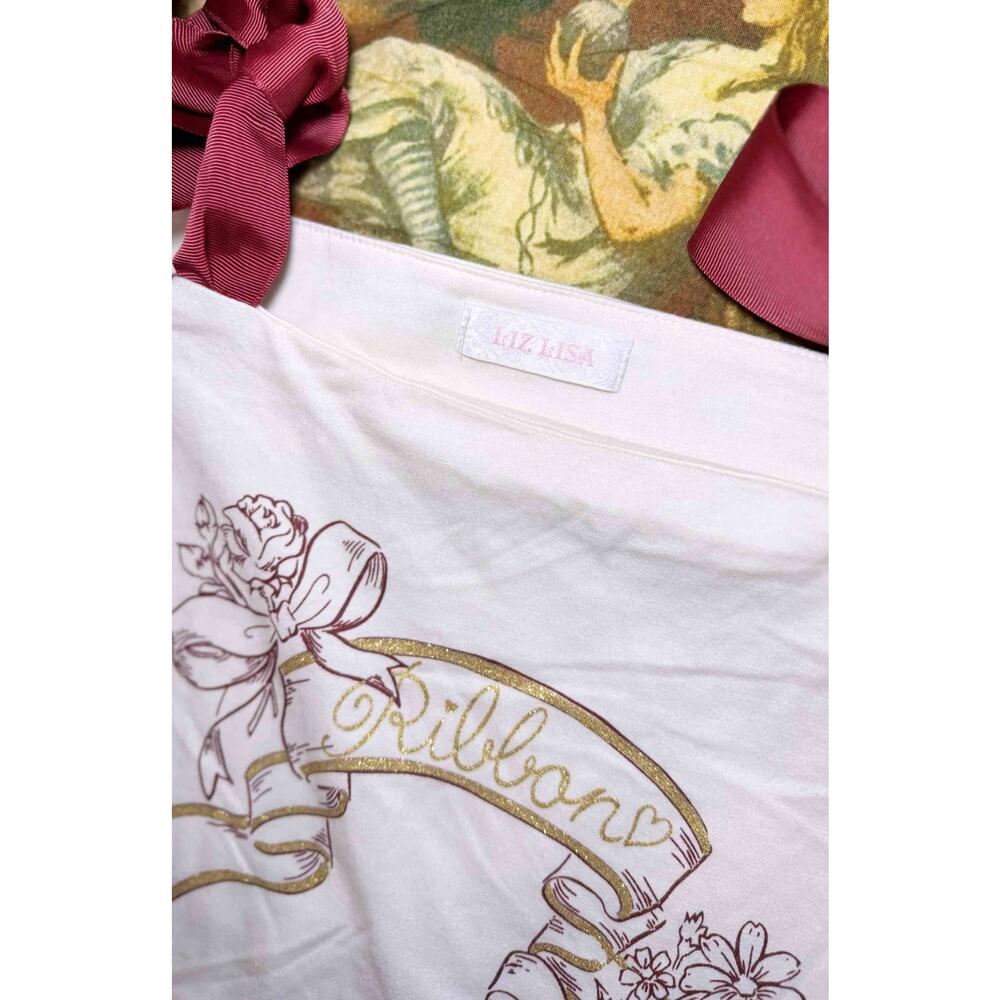 Liz Lisa Off Shoulder Ribbon Print Top Jfashion Gyaru Himekaji Shoujo Girl Japan - Picture 11 of 15